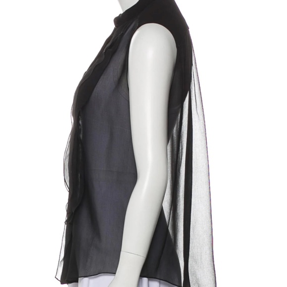 Chloé Black Sheer Sleeveless Button Up - Picture 2 of 3